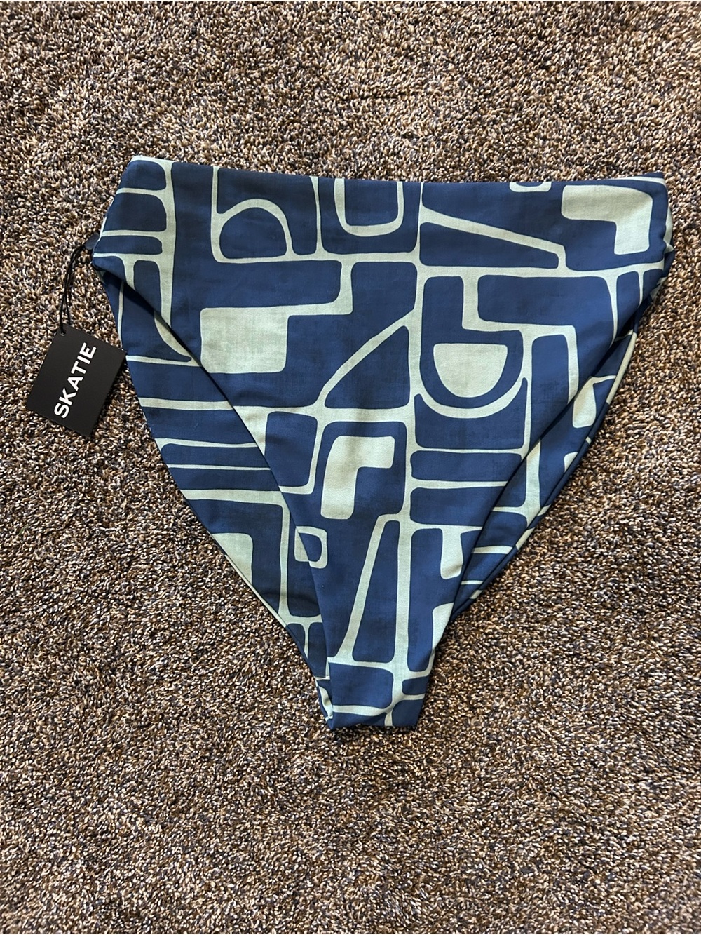 NWT Skatie XL blue green geometric abstract bikini bottom swim summer beach